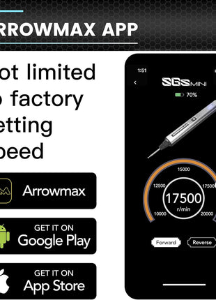 AM ARROWMAX Mini Engraving Pen, Cordless Rotary Tool with 36 Bits, Aluminum Case, Bluetooth, APP, Wireless Magnetic Charge, Engraving Tool for Jewelry, Wood, Glass, Carving (SGS MINI)