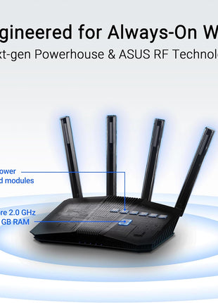 ASUS RT-BE82U WiFi 7 Router - Dual-Band, 6.5 Gbps, Mesh + VPN Compatible