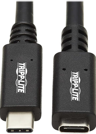TRIPP LITE USB-C Extension Cable (M/F), USB 3.2 Gen 1, Thunderbolt 3, Black, 5 Gbps, 60W Power Delivery Charging, 20 Volts 3 Amps, 3 Feet / 0.9 Meters, Lifetime Manufacturer's Warranty (U421-003)