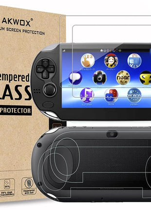 2 Front+2 Back Covers Screen Protectors Compatible with Sony PlayStation Vita 1000, (4-Pack) 9H Tempered Glass Front Screen Protector and HD Clear PET Back Screen Protective Film