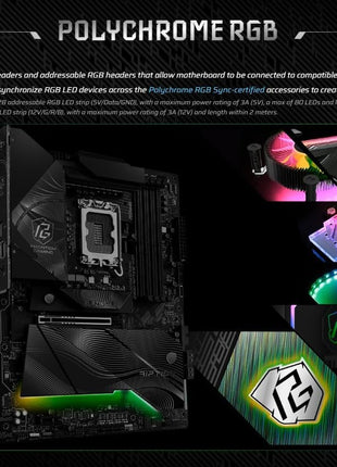 ASRock Intel Core Ultra Phantom Gaming Z890 Riptide WiFi 7 ATX Motherboard DDR5 9066 MHz 256 GB LGA1851 RL-ILM M.2 PCIe 5.0