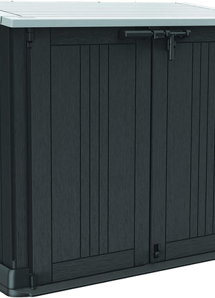 Keter Store-It-Out Prime 4.3 x 3.7 ft. Outdoor Resin Storage Shed with Easy Lift Hinges, Perfect for Yard Tools, Pool Floats and Garden Accessories, Black