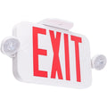 LIT-PaTH LED Combo EXIT Sign with 2 Adjustable Head Lights and Doube Face, Back Up Batteries- US Standard Red Letter Emergency Exit Lighting, UL 924 and CEC Qualified, 120-277 Voltage, 1-Pack