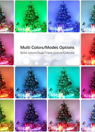 BrizLabs Color Changing Fairy String Lights 66ft 200 LED for Xmas Halloween | RGB; Rainbow; Music sync; 540+ modes; Brightness & speed adjustable; Plugin; IP44 Waterproof; Remote gold & silver wire light