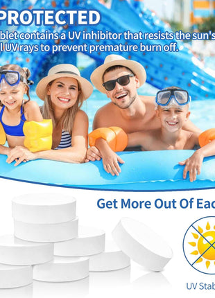 Chlorine Tablets 3 inch 25 Pounds, TABIT Swimming Pool Long Lasting Chlorinating Tablets, Slow Dissolving, Tri-Chlor for Swim Pool, Hot Tubs, Spa