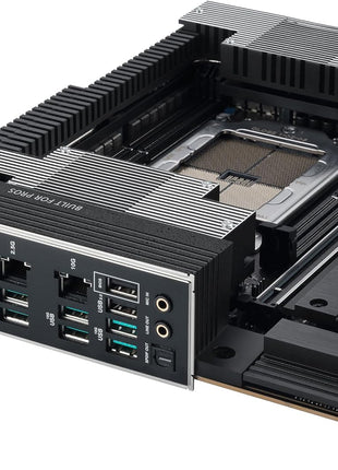 ASUS Pro WS TRX50-SAGE WIFI CEB Workstation motherboard, AMD Ryzen Threadripper PRO 7000 WX,ECC R-DIMM DDR5, 36 power-stage, WiFi 7,PCIe 5.0 x 16,PCIe 5.0 M.2, 10 Gb and 2.5 Gb LAN, multi-GPU support.