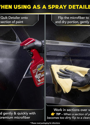 Meguiar's Quik Detailer, Mist & Wipe Car Detailing Spray, Clear Light Contaminants and Boost Shine with a Quick Detailer Spray that Keeps Paint and Wax Looking Like New, 32 oz
