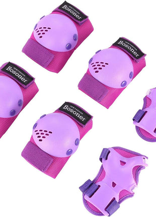 BOSONER Kids/Youth Knee Pads Elbow Pads Wrist Guards Set for 3-15 Years, Child Protective Gear Set for Roller Skates, Cycling, BMX Bike, Skateboard, Inline Skating, Scooter Riding Sports...