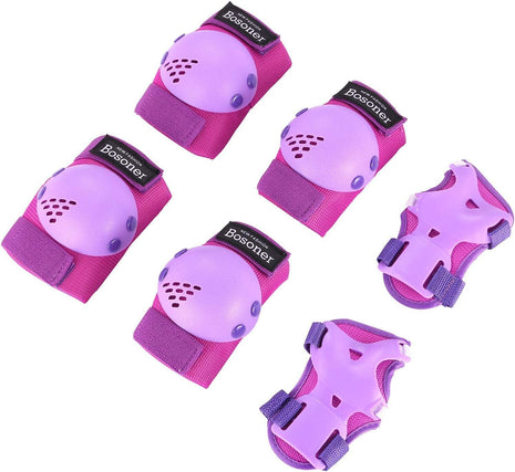 BOSONER Kids/Youth Knee Pads Elbow Pads Wrist Guards Set for 3-15 Years, Child Protective Gear Set for Roller Skates, Cycling, BMX Bike, Skateboard, Inline Skating, Scooter Riding Sports...