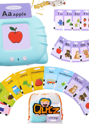 QuTZ ABC Talking Flash Cards for Toddlers 2-4, Autism Toys, Speech Therapy Toys, Educational ABC Learning Talking Sight Words Flash Cards Kindergarten for Boys and Girls, 248 Sight Words Blue