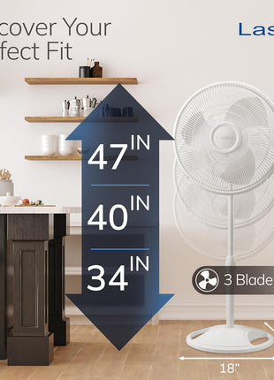 Lasko 2520 Oscillating Stand Fan,White 16 Inch