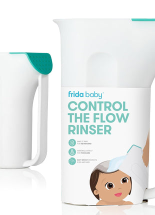 Control The Flow Rinser by Frida Baby Bath Time Rinse Cup with Easy Grip Handle and Removable Rain Shower