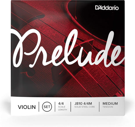 D'Addario Prelude Violin String Set, 4/4 Scale, Medium Tension