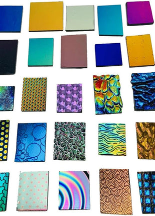 Assorted Dichroic Glass on Black & Clear - 96 COE - 4oz