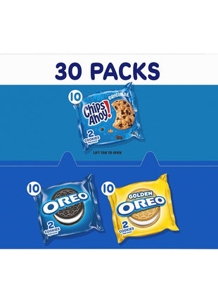 Nabisco Sweet Treats Cookie Variety Pack OREO & CHIPS AHOY!, 30 Snack Packs | 2 Cookies Per Pack, Individually Wrapped