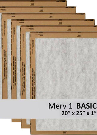 Filtrete 20x25x1 Air Filter, 3M MERV 1 HVAC AC Furnace Filter Replacement, 6-Pack (Actual Size 19.69x24.69x0.88 in)