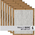 Filtrete 20x25x1 Air Filter, 3M MERV 1 HVAC AC Furnace Filter Replacement, 6-Pack (Actual Size 19.69x24.69x0.88 in)