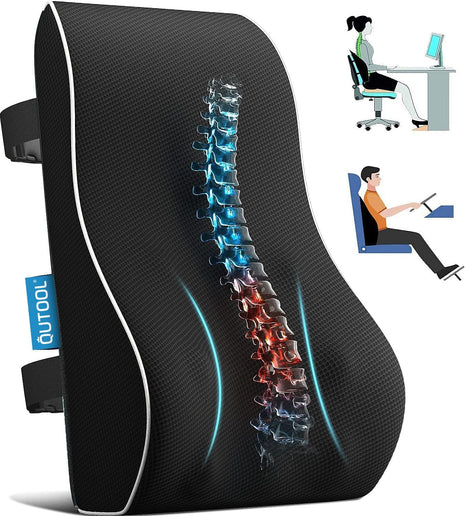 Lumbar Support Pillow for Office Chair, Office Home Essentials,Gifts for Mom,Dad, Back Support Pillow for Car, Chair Cushions,Back Pain Relief Improve Posture,Mesh Cover Double Adjustable Straps