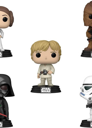 Funko Pop! Star Wars: Luke/Leia/Chewbacca/Vader/Stormtrooper, 5-Pack | Collectable Vinyl Figure - Gift Idea - Official Merchandise - Toys for Kids & Adults