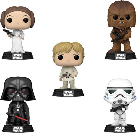 Funko Pop! Star Wars: Luke/Leia/Chewbacca/Vader/Stormtrooper, 5-Pack | Collectable Vinyl Figure - Gift Idea - Official Merchandise - Toys for Kids & Adults