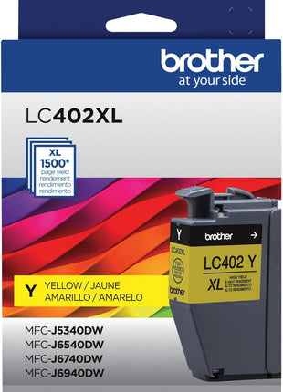 Brother Genuine LC402XLY High Yield Yellow Ink Cartridge