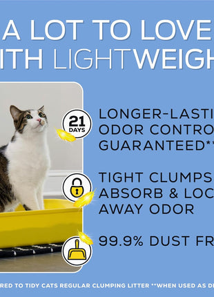 Purina Tidy Cats LightWeight Free and Clean Unscented, Multi-Cat, Clumping, 99.9 Percent Dust Free Cat Litter - 17 lb. Box