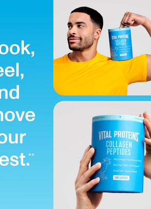 Vital Proteins Collagen Peptides Powder, Unflavored, 19.3oz | Grass-Fed Collagen Peptides, Supports Hair Skin & Nails, Bones & Joints, 28 Servings