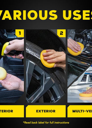Meguiar's 4 inch Foam Applicator Pads, 4 Count - Ultra-Soft Hand Applicators with a Tight-Cell Foam Construction for a Smooth Application of Waxes, Polishes, Tire Dressing, Protectants and More, 4 Pack