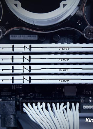 Kingston FURY Beast White 128GB (4x32GB) 5200MT/s CL40 DDR5 XMP DIMM | Overclocking | Intel XMP 3.0 | Kit of 4 | KF552C40BWK4-128