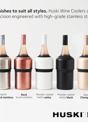 Huski Wine Chiller | Award Winning Iceless Design | Keeps Wine Cold up to 6 Hours | Wine Accessory | Next Generation Ice Bucket | Fits Some Champagne Bottles | Perfect Gift for Wine Lovers (Stainless)