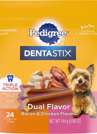 Pedigree Dentastix Dental Chews for Dogs, Small and Toy Breed Dog Treats, Fresh Flavor, 1.54 lb. Bag (102 Treats Total)