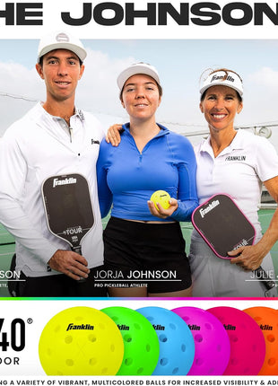 Franklin Sports X-40 Outdoor Pickleballs - Official Ball of USA Pickleball, APP Tour + US Open - Regulation Size