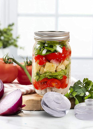 Eleganttime 4 Pack Easy Grip Handle Glass Fermentation Weights Great Mason Jar Wide Mouth Canning Fermenting Pickling Sourkrout Kraut Weight Fermentation Kit