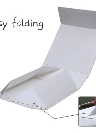 Rsgift White Gift Box with Lid, 7.8x7x3.1 Inches(Inside size:7.4x6.8x3 inches), Magnetic Closure Small box for Men - Wedding, Birthday, Graduation Packaging
