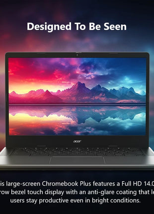 acer Chromebook Plus 514 Laptop with Google AI ??14 inch Full HD 1920 x 1080 IPS Touch Display | Intel Core i3-N305 | 8GB LPDDR5 | 128GB SSD | Wi-Fi 6E | FHD Camera | Chrome OS | CB514-4HT-375Z
