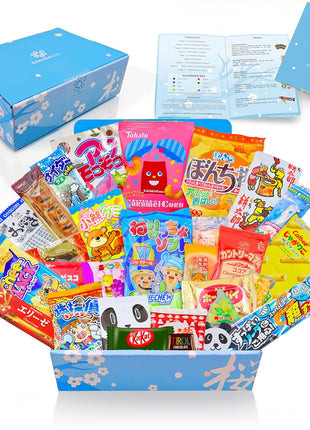 Japanese Snacks & Candy Dagashi with English Pamphlet 30 Pieces Custom Gift Set (Box)