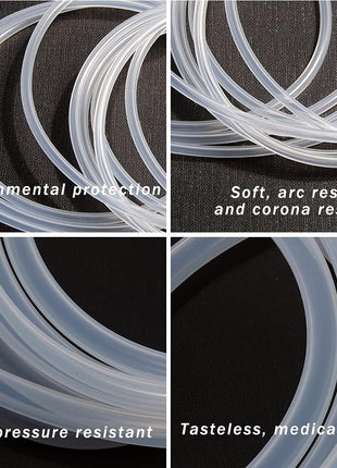 Quickun Pure Silicone Tubing, 3mm ID x 5mm OD High Temp Food Grade Tube Pure Silicone Hose Tube for Home Brewing, Beer Line, Kegerator, Wine Making, Aquaponics, Air Hose by Proper Pour (3.28 Ft)