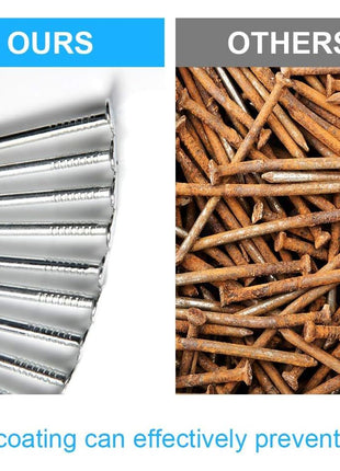 376pcs Premium Hardware Nails Assortment Kit, Maximum Length 2 Inches Galvanized, Picture Hanging, Wood, Wall With Storage Box | 6 Sizes