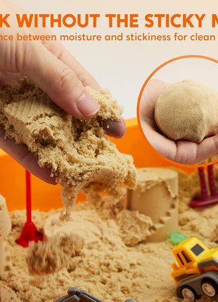JOVA Klever Kits Construction Sensory Bin for Toddlers with Glow in The Dark Stones, Sandbox with Lid Castle Building kit, Preschool Learning Activities Gifts for Boys Girls Age 3+
