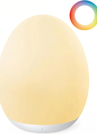 Night Light for Kids, Baby Night Light with 7 Colors Changing Mode & Stepless Dimming, Nursery Night Light BPA Free,Rechargeable Egg Night Light for Breastfeeding 1h Timer & Touch Control