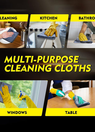 HOMEXCEL Microfiber Cleaning Cloths 12 Pack, Premium 16 x 16 inch Microfiber Towel for Cars, Ultra Absorbent Car Washing Cloth, Lint Free Streak Free Wash Cloths for Car, Kitchen, and Window, Grey