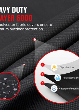 Grillman Grill Cover, BBQ Outdoor Grill Covers, Charcoal, Gas Grills, Waterproof, Rip-Proof, Weather-Resistant, Anti-UV, Barbecue Cover for Weber, Genesis, Charbroil, Nexgrill, etc (Black, 58 Inch)