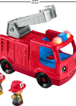 Fisher-Price Little People Fire Truck Toddler Toy | Push-Along Vehicle, Lights, Music & Sounds, 2 Figures, Preschool Kids Ages 1+ Years