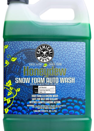 Chemical Guys Car Wash Soap for Foam Cannon or Bucket, Honeydew Snow Foam Car Wash Soap for Trucks, Motorcycles, RVs & More, Super Suds, Honeydew Scent - 128 oz (1 Gallon)