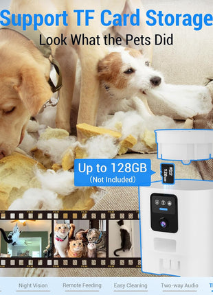 Frienhund Automatic Cat Feeder with 2K Camera: 5G WiFi Automatic Dog Feeder with Night Vision,Cat Food Dispenser with 7L Large Food Storage Container for Multiple Pet,Detachable for Easy Clean -29 Cup
