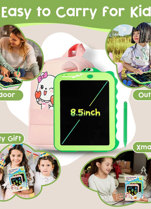 Teriph LCD Writing Tablet for Kids, Colorful Toddlers Toys Drawing Board, Educational Kid Toys, Doodle Pad Dinosaur Toy for 3 4 5 6 7 8 Year Old Boys Girls Birthday Party Xmas,8.5inch & Green