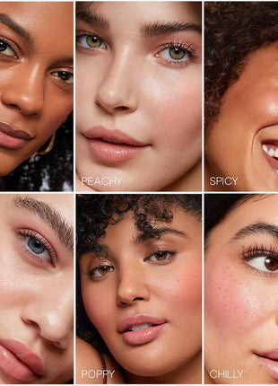 Saie Cheek Flush Duo - Dew Liquid Blush (.40 oz, Rosy), SuperSuede Baked Powder Blush (.01 oz, Mia) - Layerable, Skin-Nourishing Blushes for a Seamless Radiant Finish