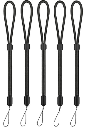 Hand Wrist Strap Lanyard, 6 Pack 9.5inch Adjustable Nylon Wristlet Straps Keychain String for Cell Phone Case Holder, AirPods Pro 2 2022, Camera, Key, GoPro, USB Drive, Ski Glove(Black)