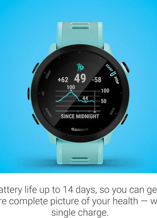 Garmin Forerunner 55, GPS Running Watch with Daily Suggested Workouts, Up to 2 Weeks of Battery Life, Aqua