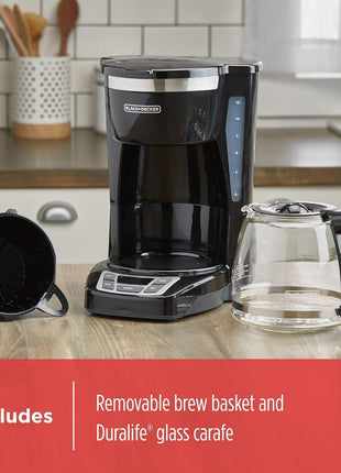 BLACK+DECKER 12-Cup Drip Coffee Maker with Vortex Brewing